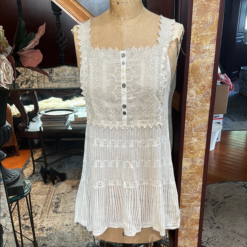 Free People Ivory Lace Top